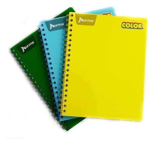 2 Cuadernos Profesionales Norma Colors Doble Espiral Raya Color Multicolor