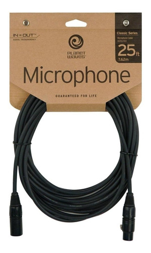 Cable De Microfono Planet Waves 7.6m Pw-cmic-25 Xlr A Xlr 