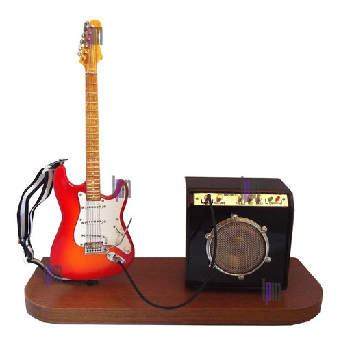 Palco Miniatura Guitarra Strato E Amplificador