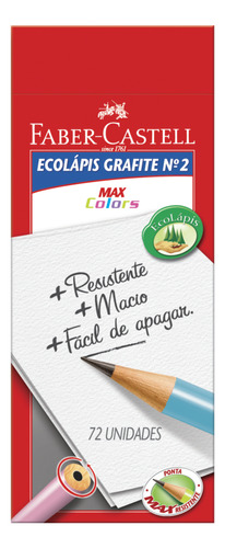 Lápis Preto Redondo Decor. Ecolápis 1205 Max Colors Cx C/ 72