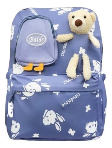 Mochila Kawai Estampada Con Osito 