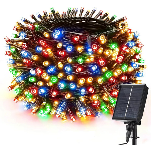 Luces Led Solar Navidad Guirnalda 32m 300 Led Luz Color