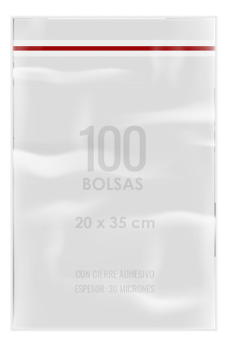 Bolsas De Celofán Transparente Adhesiva 20x30 Cm X100 Unds