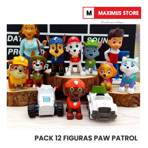 Pack 12 Figuras De Paw Patrol Pvc Duro