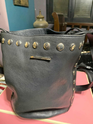 Cartera Uma Cuero Y Tachas