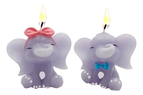 2 Pcs Cute Elephant Aesthetic Candles, Trendy Pair Elephants