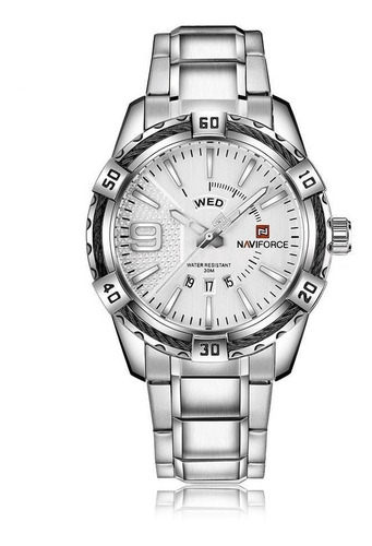 Relógio Masculino Original Analógico Pulseira Em Aço Prata