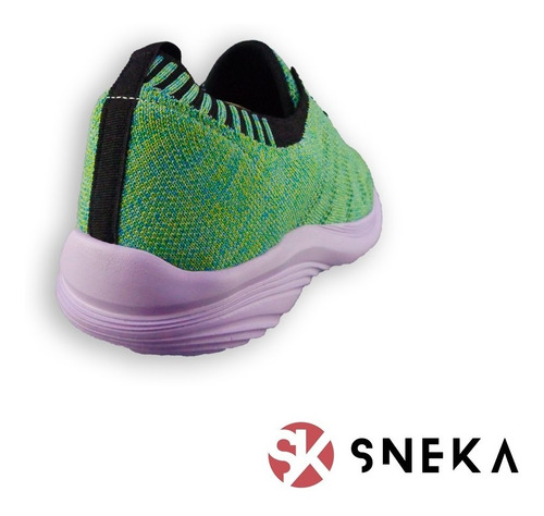 Imagen 3 de 6 de Tenis Sneka Cómodo Para Dama Y Caballero Colors Verde