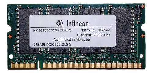 Memoria Ram Infineon 256mb Ddr 333 Pc2700s-2533-0-a1 Cl 2.5