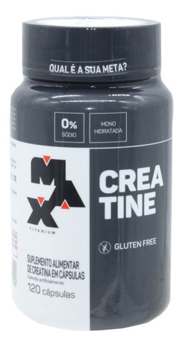 Creatina Ganho Energia Desempenho Treino Max Titanium 120cap Sabor Natural