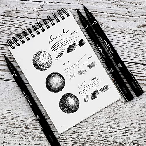 Uni Pin Fineliner Drawing Pen Black Ink 0.9mm Nib Pack ...
