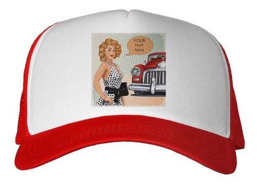 Gorra Mujer Con Auto De Fondo Instert Your Text