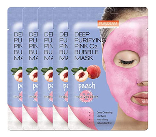 Purederm Mascarilla De Burbujas Rosa Purificante O2 088oz X