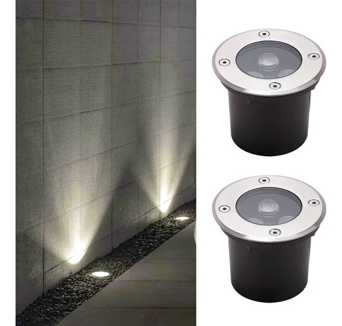 Spot Empotrable Para Piso Exterior Led 3w Impermeable, 2pzas