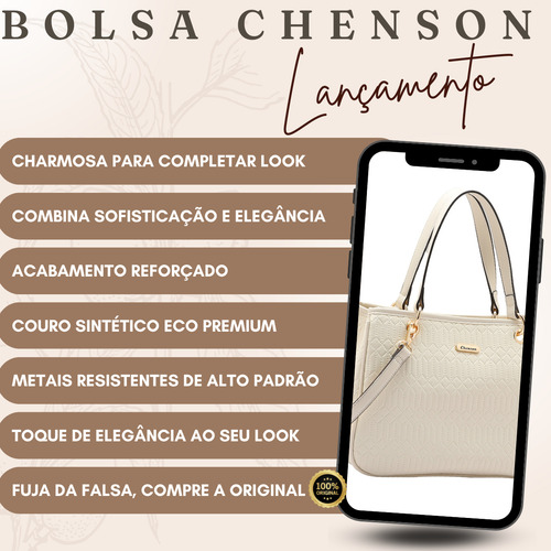 Bolsa Transversal Média Lateral E Mão Alça Ajustável Cor Bege Off Tendência