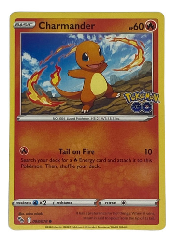 Charmander Carta Pokémon Original Tcg Inglés 008/078