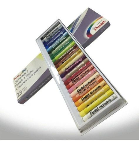 Oleo Pastel Pentel En Caja De 25 Colores