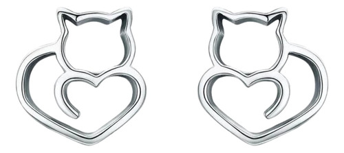 Aros Plata 925 Gato Joyas Regalo Mujer Niña