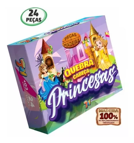 Jogo Quebra Cabeça Princess Princesas - 100 Peças - Jogo De