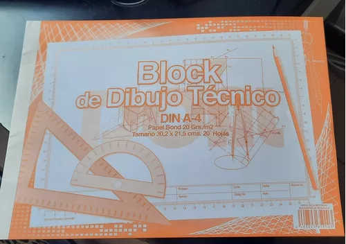 Block Dibujo Tecnico Din A4 20hojas Horizontal Pack 6 Piezas