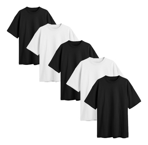 Remera Oversize - Pack X 5 - Algodon Peinado Premium - Moda