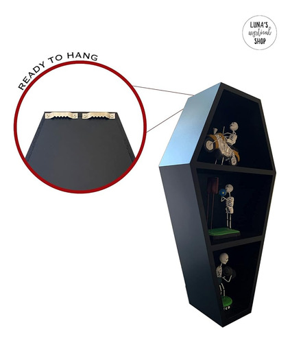 Luna's Mystical Coffin Shelf - Horror Gothic Decor - Black F
