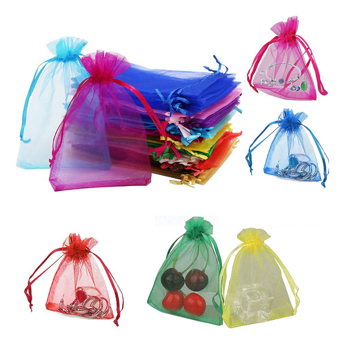 Gcoa 200 Piezas De Organza De Colores Surtidos Bolsas Con Co