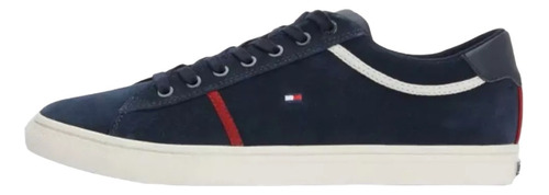 Tenis Tommy Hilfiger Jay De Gamuza Azul 100% Original