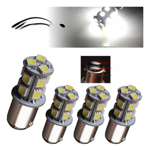 4 X Blanco 6000k Ba15d 5050 Smd 13 1142 1076 Marina Barco In