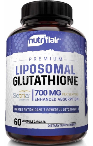 Imagen 1 de 2 de Liposomal Glutathione 700 Mg 60 Capsulas Absorcion Mejorada Sabor Sin Sabor