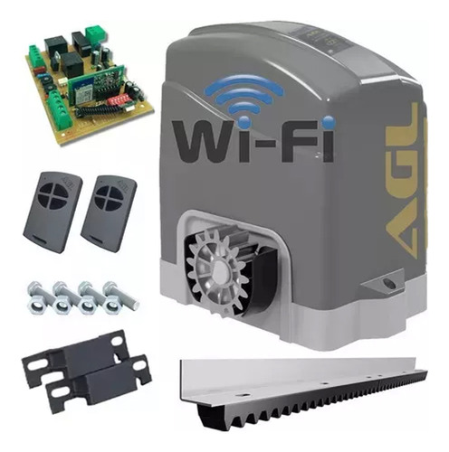 Kit Motor Portão Eletrônico Bluetooth 300kg 2 Controles 3m