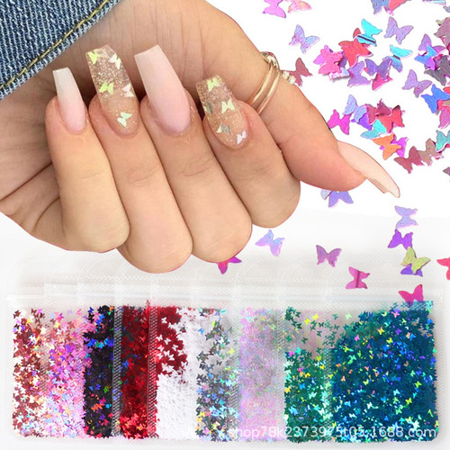 12 Colores Brillo Holográfico Resina Epoxi Rstar Mariposa M