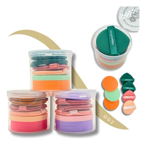 Set 7 Esponjas Blender P/aplicar Maquillaje Base Makeup Prof