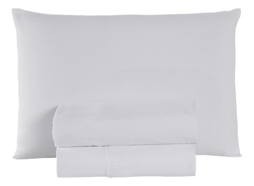 Jogo De Lençol Solteiro 3 Pcs Completo 400 Fios Hotel Cor Branco