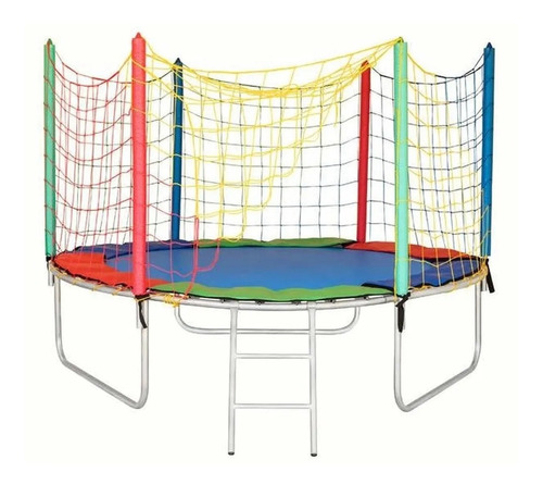 Cama elástica Rotoplay Brinquedos 2.30 m com diâmetro de 2.3 m, cor da proteção das molas multicolor e tela azul