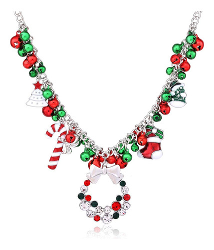 Nlcac Navidad Jingle Bell Collar Mujeres Declaración Chun...
