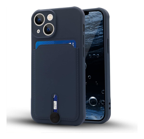 Funda Naiadiy Iphone13 Mini Silicon Wallet Anti-scratch Azul