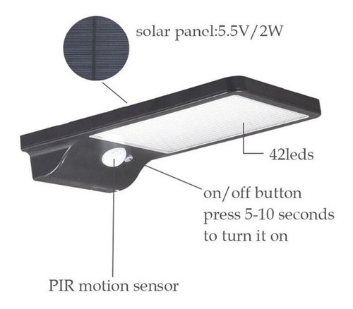 Imagen 4 de 6 de Lampara Led Suburbana Solar 20w 48 Leds 1500 Lm Exterior