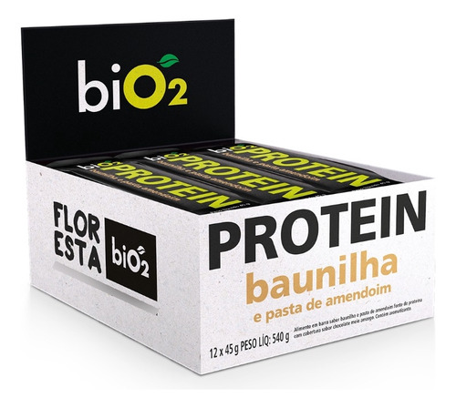 Bio2 Barra Protein Vegana Baunilha Pasta De Amendoim C/12un