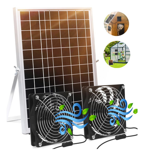 Aeecruny Kit Ventilador Energia Solar Panel 15 W Para Escape