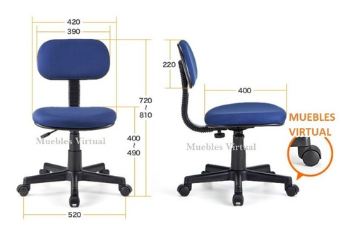 Silla Sillon De Oficina Relax Con Ruedas Sin Apoya Brazos