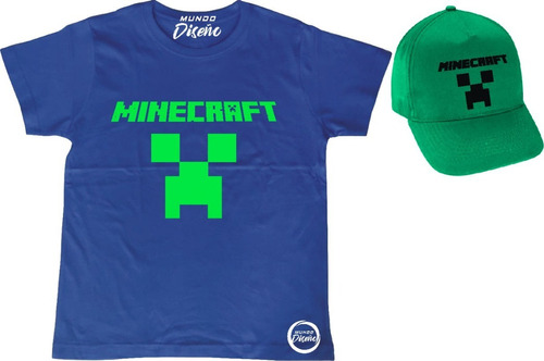 Polera De Niño Minecraft Clasico + Jockey