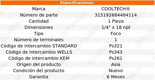 (1)bulbo Presión Aceite Saab 9-5 3.0lv6 99/03 Cooltech