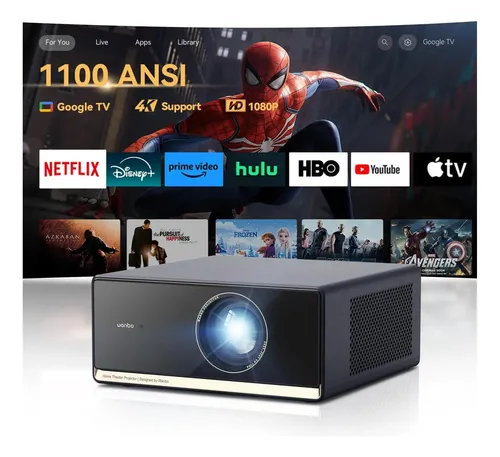 Wanbo Projector X5 Pro 本体 1100 Ansi & Google Tv] Wanbo X5 Pro 4k Projector Com Wifi E Azul