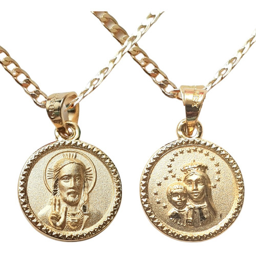 Medalla Virgen Del Carmen Con Sagrado Oro Laminado 14k