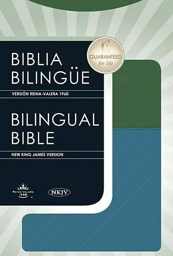 Biblia Bilingue Rvr-nkjv Imitacion Piel Verde-azul®