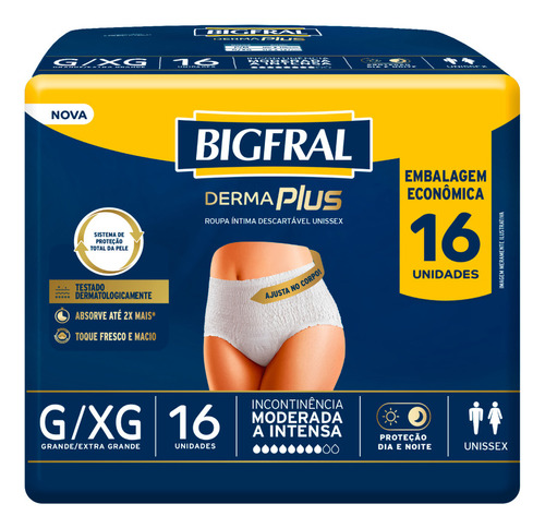 Fraldas para adultos descartáveis Bigfral  Descartável Pants Premium G/XG x 16 u