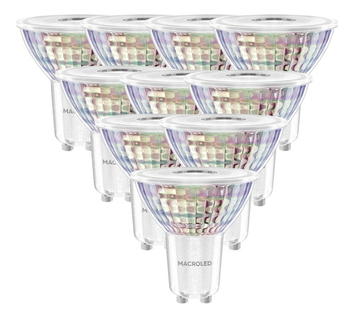 Dicroica Led De Vidrio 7w Gu10 Macroled 36° Pack X10