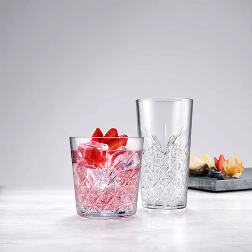 Set X6 Vaso Alto Vidrio Pasabahce Timeless Labrado 360 Cc Color Transparente