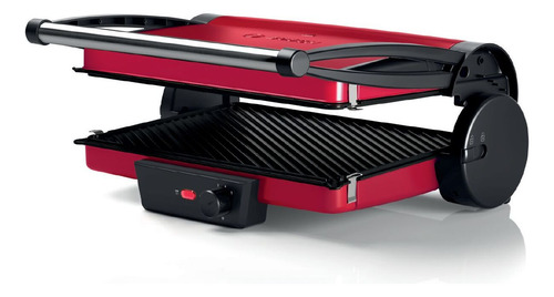 Parrilla Grill Placas Antiadherentes Bosch 3 En 1 Color Rojo